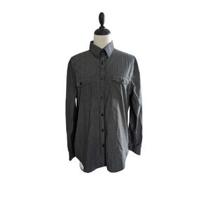 Murano Slim Fit Long Sleeve Button Up Plaid Shirt Mens Large